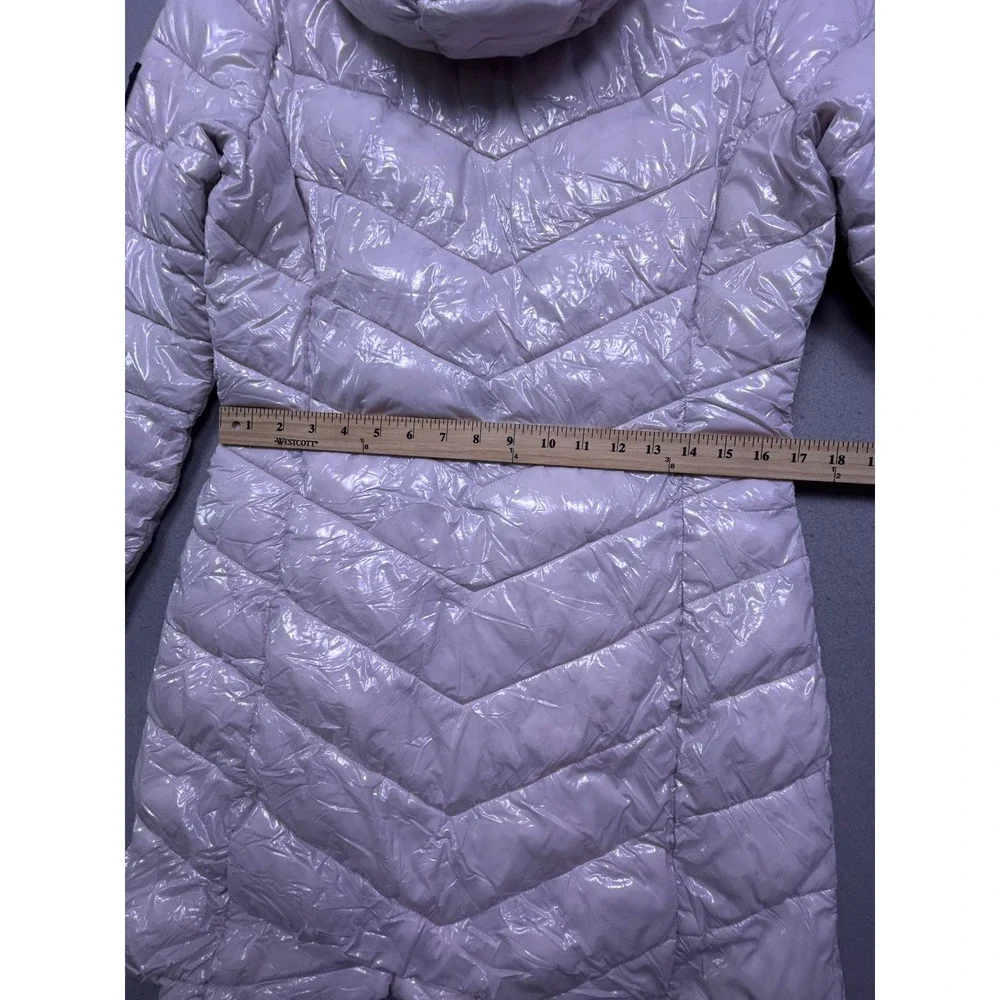 Calvin Klein Puffer Coat High Shine Nylon White Size XS Womens